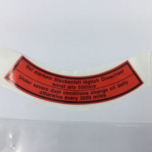 Fuel: Sticker Air Cleaner Top 1953-1966