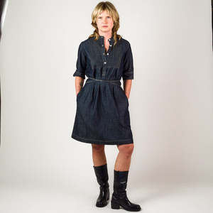 New Arrival: Womens Chambray Dress - Dark Indigo