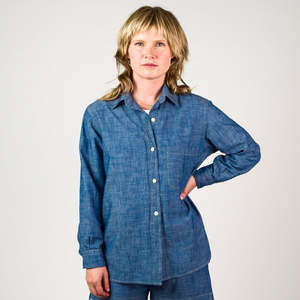 Womens Chambray Shirt - Light Indigo