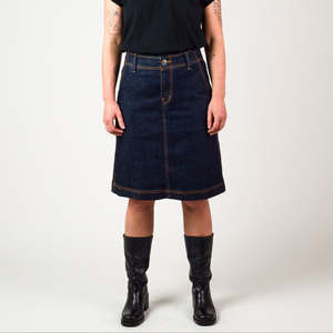 Womens A line denim skirt - Indigo