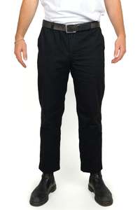 Elasticated Waist Pant -  Black Brushed Peached Cotton