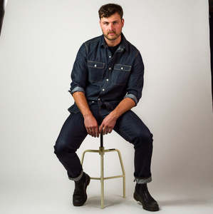 Triple Needle Chambray Work Shirt - Dark Indigo