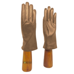 Cashmere Lined Leather Gloves - Plain Tan