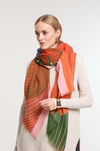 By Designer Scarves: Orange Astre Scarf