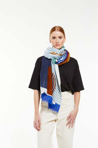 By Designer Scarves: Blue Ruisseau Scarf