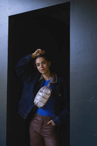 Crossbody Bags: Cilou Puffy Belt Bag - Greige Gold