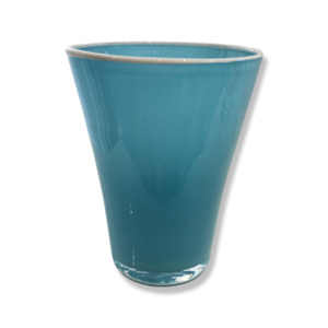 Drinking Wine Glasses: Opaque Conical Tumbler Blue Turquoise