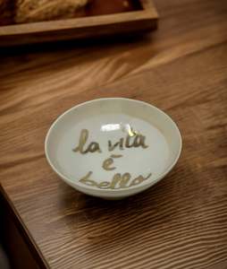 Porcelain Italian Shine Writing Bowl