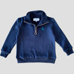 Boys: Zip Neck Sweatshirt - Dark Navy