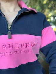 Countryside Half Zip Sweatshirt - Pink & Navy