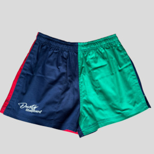 Pants: Work Shorts - Navy, Green and Red
