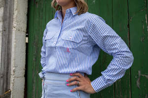 Frontpage: Women's WORKSHIRT - Blue Stripe