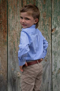 Boys: Boys Dress Shirt - Blue Check