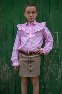 Girls: Moleskin Skirt - Beige