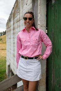 Shop All: Woman's WORKSHIRT - Pink Polka Dot