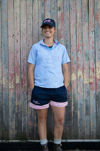 Women's Tussock Short Sleeve Shirt - Light Blue