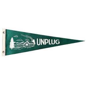 Unplug Pennant | Travel Felt Pennant Flag Banner | Vintage Camping & Hiking Styl&hellip;