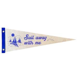 Town Pennants: Sail away with me Pennant| Travel Felt Pennant Flag Banner | Nautical Vintage Style | Wall Decor