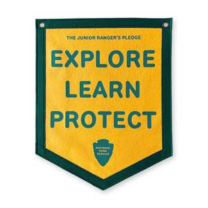 Junior Ranger Pledge 5-sided Banner | Explore Learn Protect | Felt Pennant Flag &hellip;