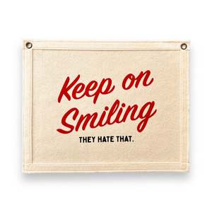 Keep on Smiling Banner | Felt Pennant Flag Banner | Vintage Banner | Wall Decor &hellip;