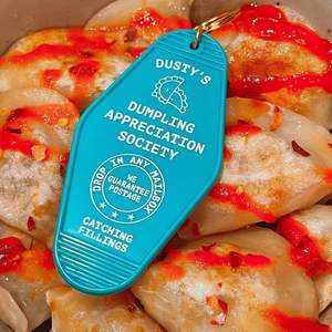 Dumpling Appreciation Society Motel Keychain | Hotel room key | catching fillings