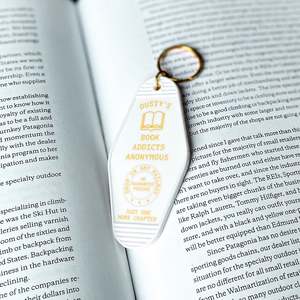 Accessories: Book Addicts Anonymous Motel Keychain | Just one more chapter hotel keyring | reading gift | car keys