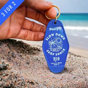 Accessories: Slow Down Surf Shack Motel Keychain | life is a wave surf it
