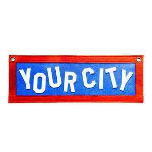 Custom Applique Felt COUNTRY / CITY / STATE Doorway Banner | 7 x 20 inch | Felt &hellip;