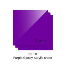 Laser Materials: 3mm Purple Acrylic sheets 300x300mm (3pcs)