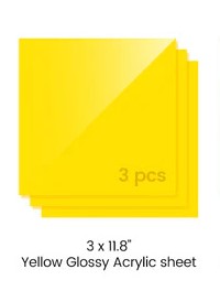 3mm Yellow Acrylic Sheets 300x300mm (3pcs)