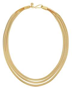 Herringbone Triple Necklace Gold