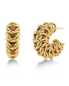 Palazzo Chain Hoops Gold