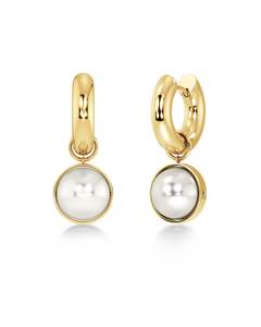 Pearls: Gabrielle Hoops L Gold