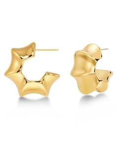 Trends Jewellery Nz: Cane Hoops Multi L Gold