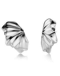 Earrings: Petal Studs L Silver