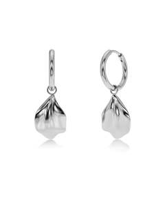 Earrings: Petal Hoops Silver
