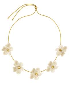 Necklaces: Wildflower Necklace Offwhite Gold