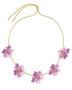 Wildflower Necklace Fuchsia Gold