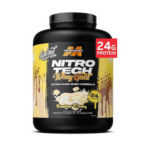 Supplements: MuscleTech Nitro-Tech Whey Protein 5LB - Banana Cream