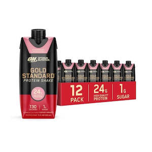 Protein Drinks: Optimum Nutrition Gold Standard Protein Shake - Strawberry (12 Pack)