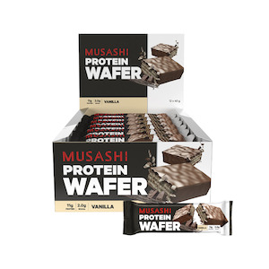 Protein Bars: MUSASHI Protein Wafer Bar - Vanilla (12 Pack)