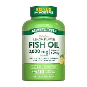 Omega 3: Natures Truth Fish Oil - Lemon (110 Softgels)