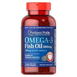 Puritans Pride Omega-3 Fish Oil (250 Softgels)