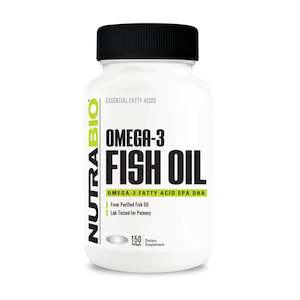 NutraBio Omega 3 Fish Oil (150 Softgels)