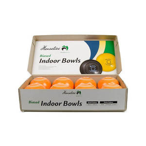 Bowls: Henselite Indoor Carpet Bowls - 3 7/8 Half Set - 8 - Orange