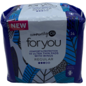 Community Co. For You Ultra Thin Pads Regular 14s