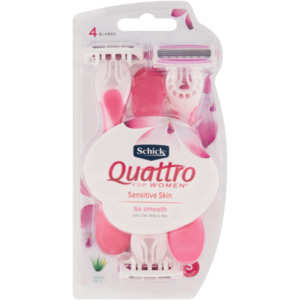 Toiletries 1: Schick Quattro for Women Disposable Sensitive Skin 3s