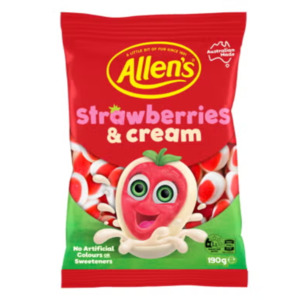 Confectioneries: Allens Strawberries & Cream 190g