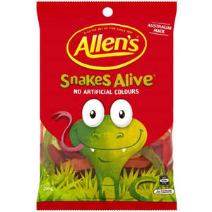 Confectioneries: ALLENS SNAKES ALIVE      200GM