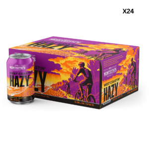 Beer Cider 1: Monteith's West Coast Hazy 330ml (4 x 6 pack - 24 cans) 5.5%